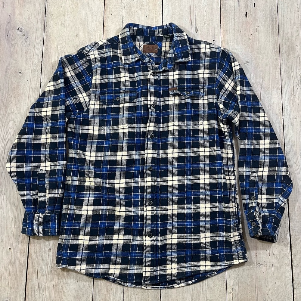 Orvis Men's Big Bear Heavyweight Flannel Shirt Jacket Shacket Size LT Plaid